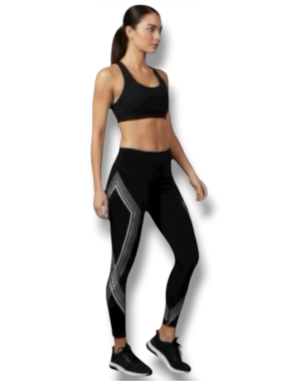 C9 Champion Target Black Striped Activewear Leggings Zippered Pocket M EUC